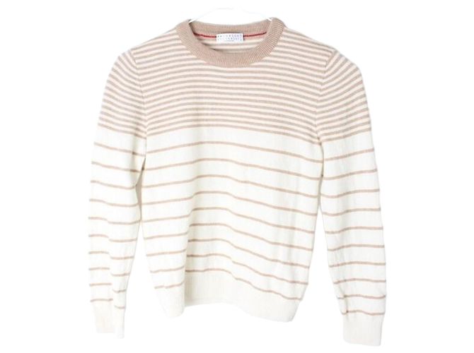 Pull en maille rayée Brunello Cucinelli en cachemire