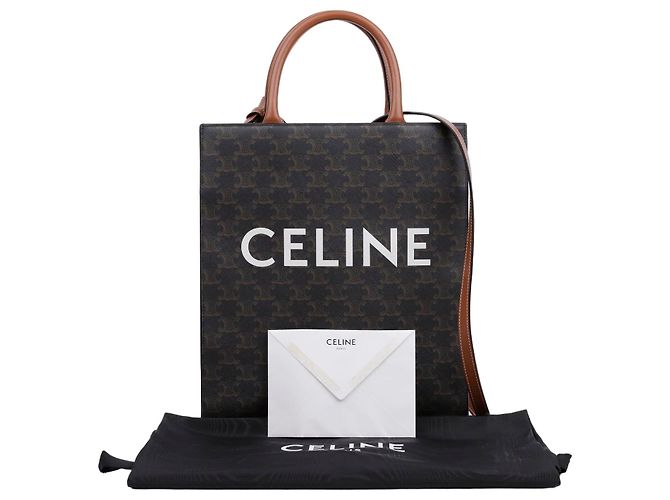 Céline Small Vertical Cabas Tote e Borsa a Tracolla Tan