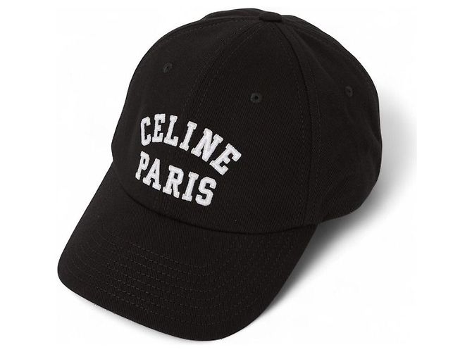 Boné de algodão preto Céline
