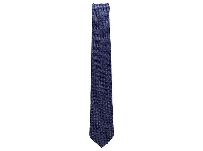 Louis Vuitton Blue Marine Cravat Monogram Cozy Tie