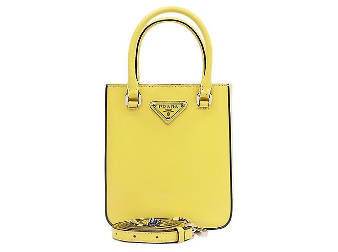 Tote Prada Sac cabas jaune brossé