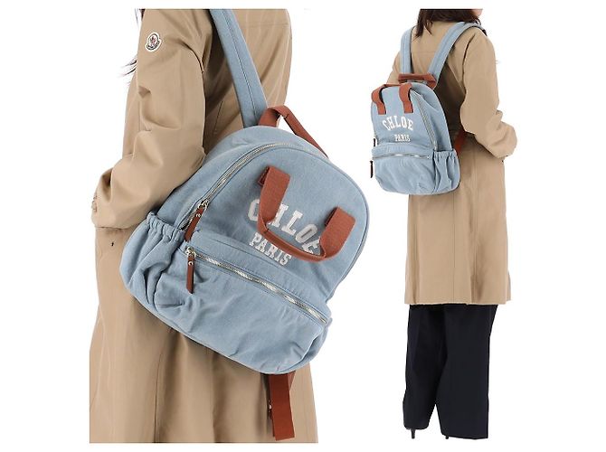 Chloé Denim Backpack Blue
