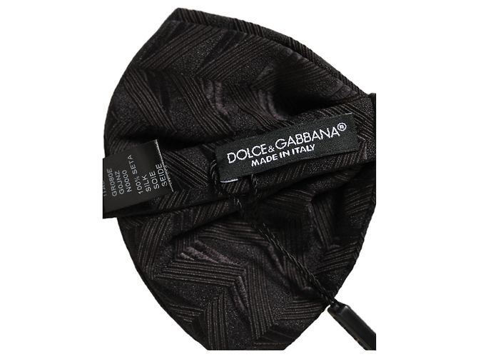 Dolce & Gabbana Men Black Patterned Adjustable Neck Papillon Bow Tie