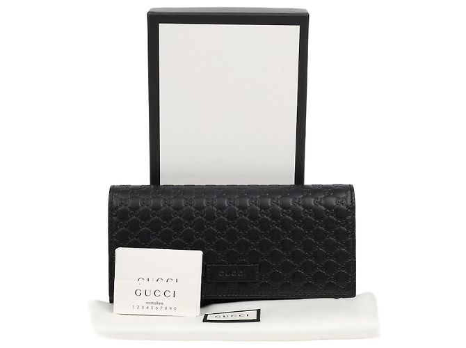 Gucci Microsima Flap Long Wallet Black