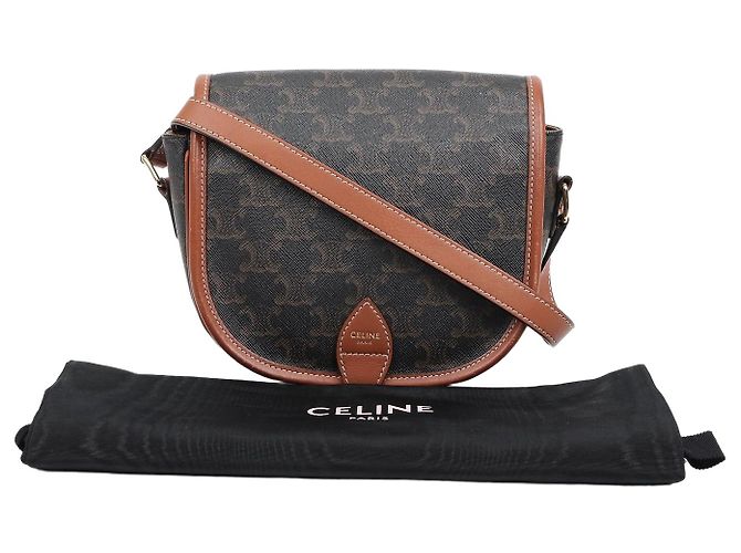 Céline Borsa Triope Canvas Medium Polka Tan