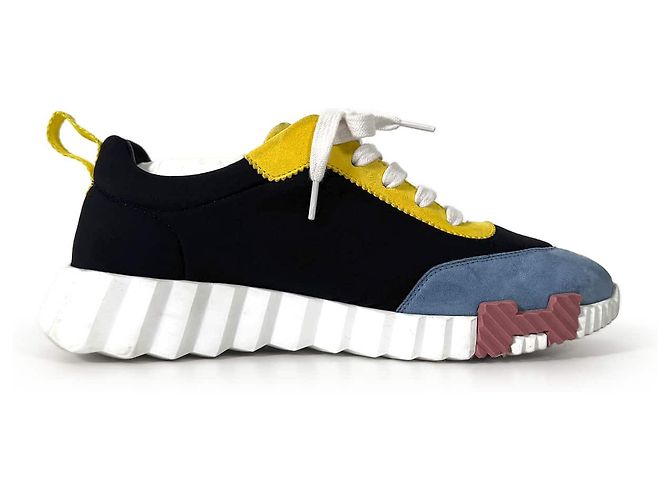 Hermès Sapatilhas Bouncing Suede Black Multicolor