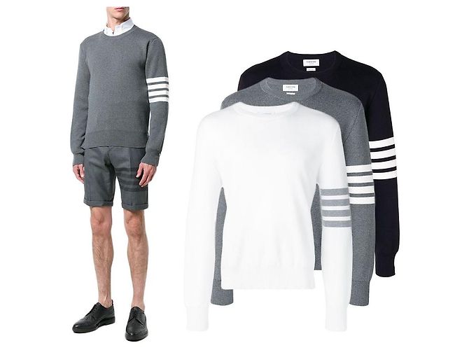 Pull Milan Diagonal Knit Thom Browne Marron