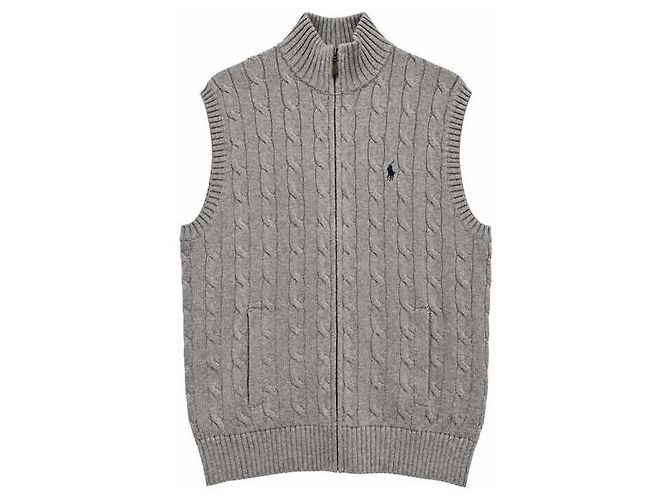 Ralph Lauren Klassische Strickweste Grau