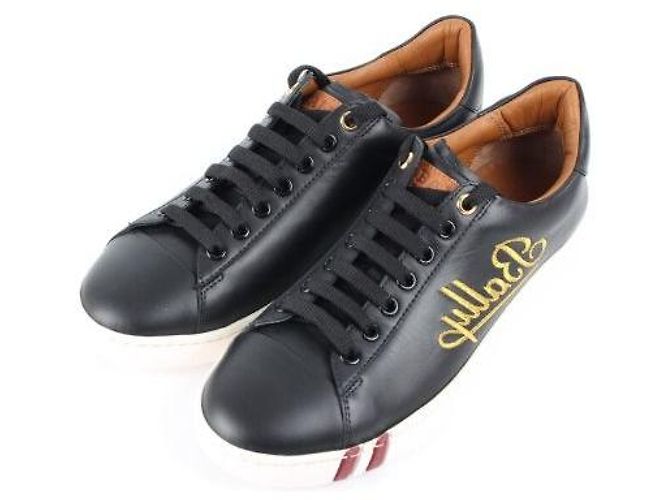 Bally Initial Logo Leather Sneakers