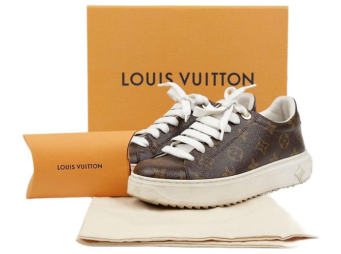 Baskets Louis Vuitton Timeout Marron Toile Enduite