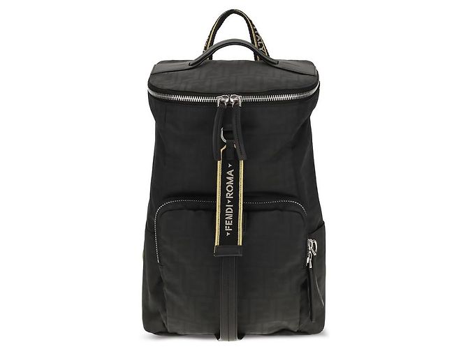 Fendi Black Polyester Backpack