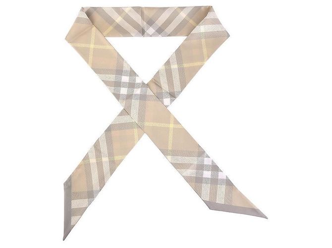 Burberry Lenço Twilly Check de seda para mulher