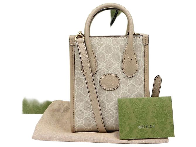 Gucci Mini sac cabas Interlocking Beige