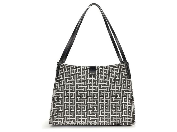 Balmain Borsa a tracolla in cotone nero