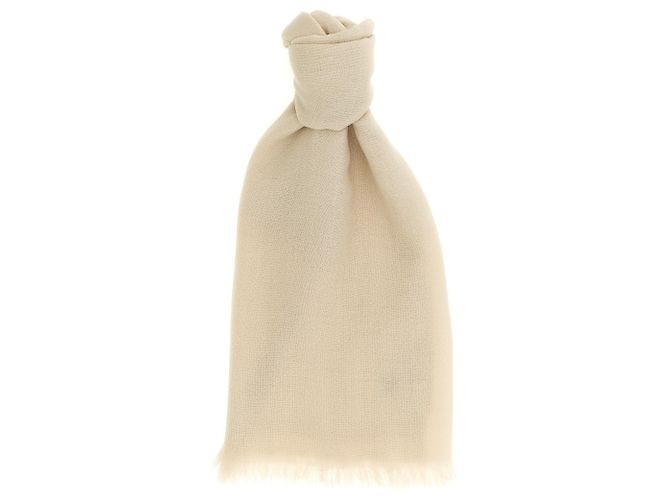 Cachecol Brunello Cucinelli de cashmere e seda bege