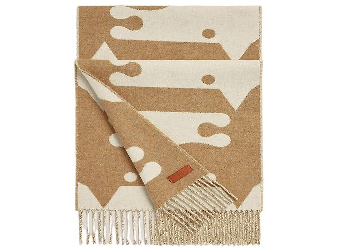Cachecol Hermès de cashmere camel
