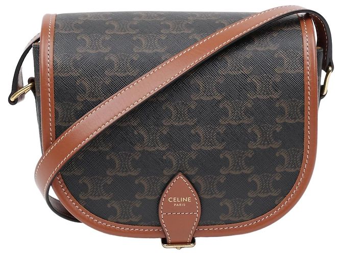 Céline Bolsa Triope Canvas Medium Polko Tan