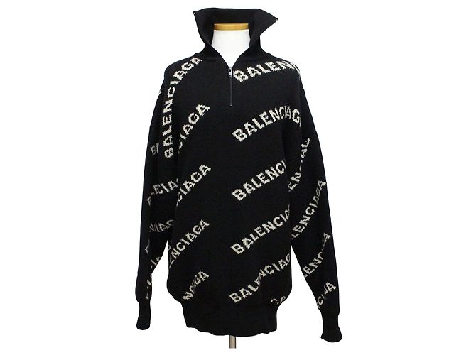 Balenciaga Maille à demi-zip Multi-Logo