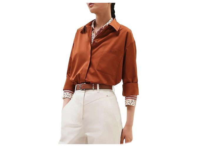 Camicia Hermès bianca ricamata