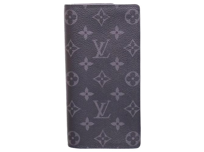 Louis Vuitton Carteira Longa Brazza Monogram Eclipse