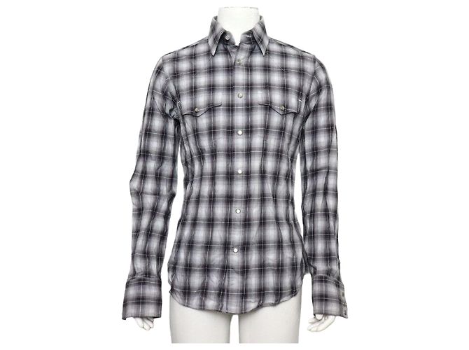 Tom Ford Wool Check Button Shirt for Men