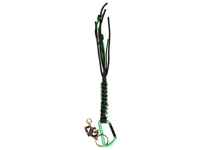 Dolce & Gabbana Multicolor Polyester Tape String DG Logo Keychain Keyring