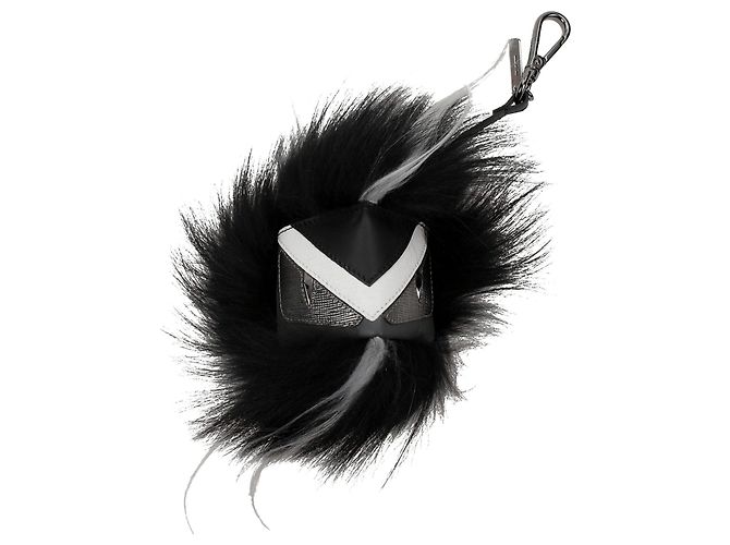 Fendi Black Leather Keychain