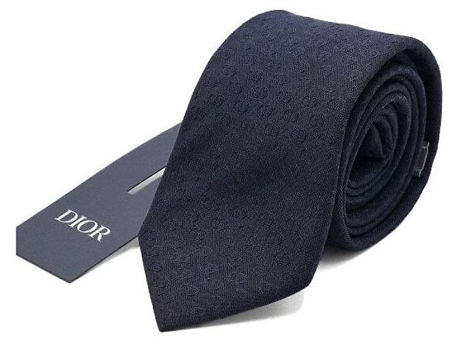 Dior CD Icon Silk Tie Navy Blue