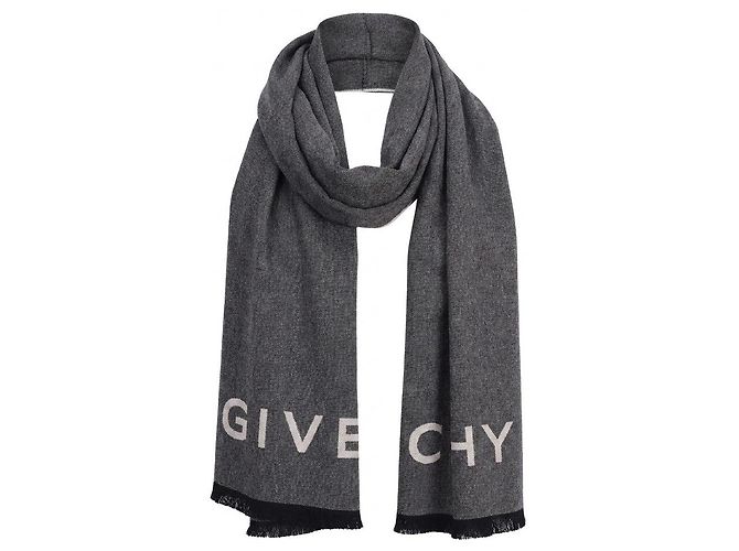 Cachecol Givenchy de lã cinzento