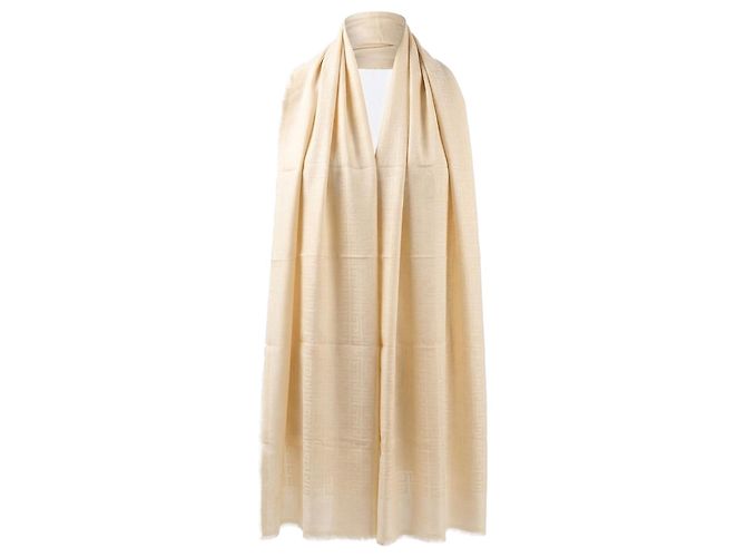 Lenço de seda e lã Givenchy Large Square Bege