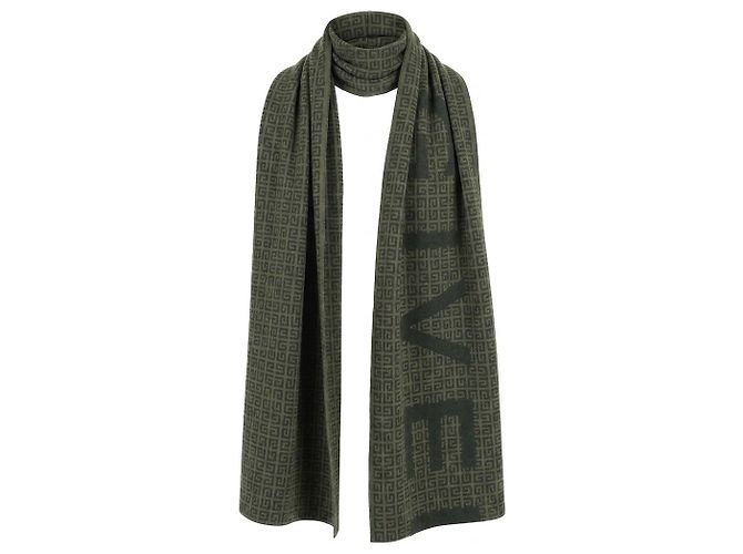 Sciarpa Givenchy verde in lana cashmere e seta