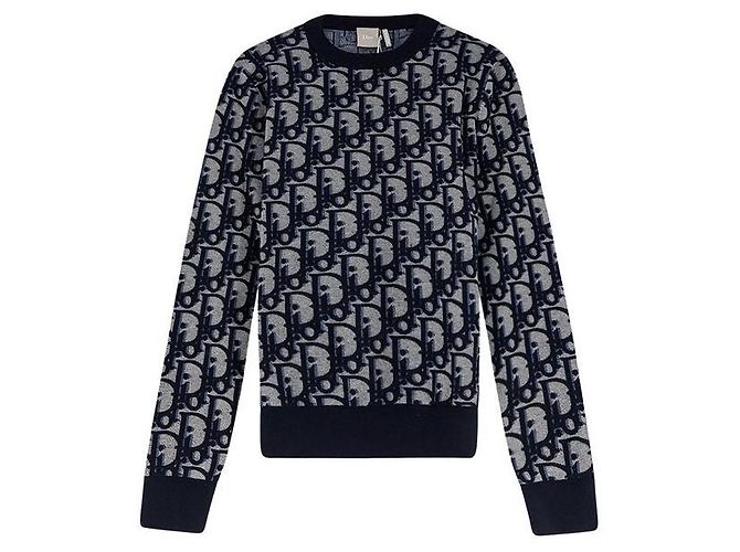Pull Dior Oblique Knit Bleu
