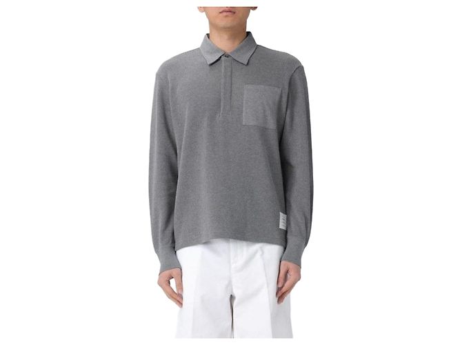 Thom Browne Rugby- Polo aus Baumwolltextur