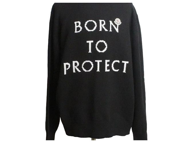 Moncler Logo Wollpullover Schwarz