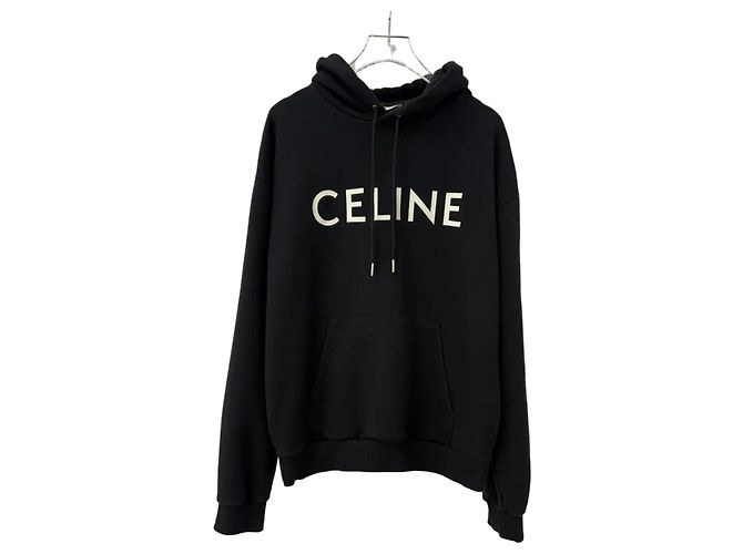 Céline Felpa con cappuccio oversize in pile di cotone