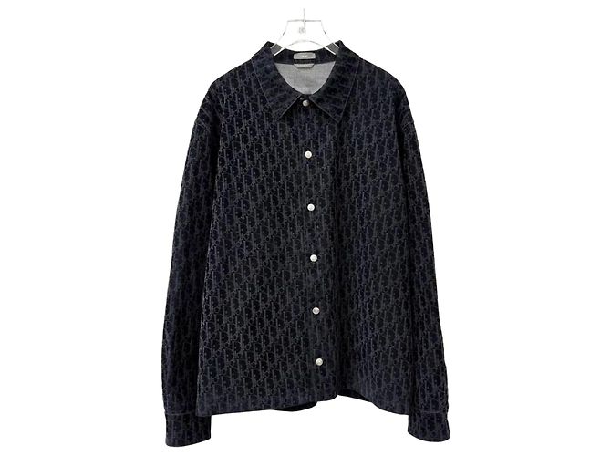 Camicia Dior in velluto blu navy