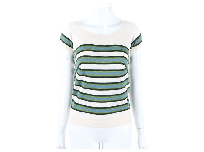 Louis Vuitton Kurzarm Strick Pullover Mehrfarbig