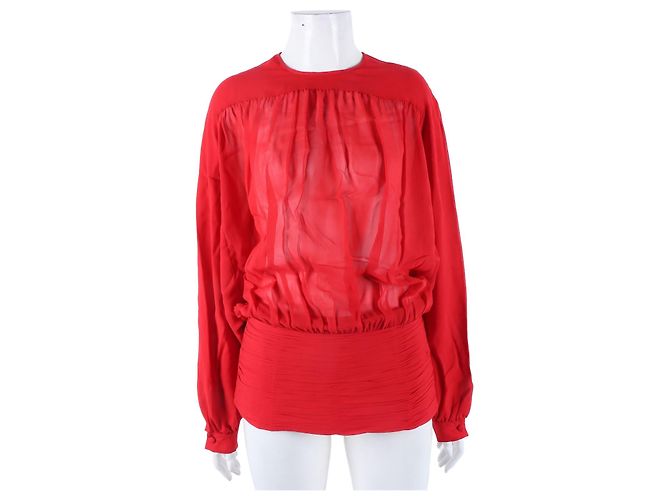 Valentino transparente Seidenbluse mit langen Ärmeln