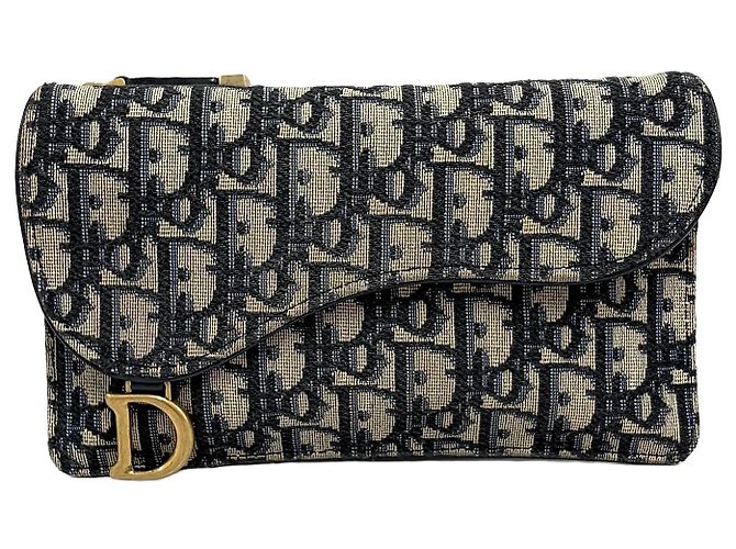 Dior Oblique Saddle Zip Long Wallet