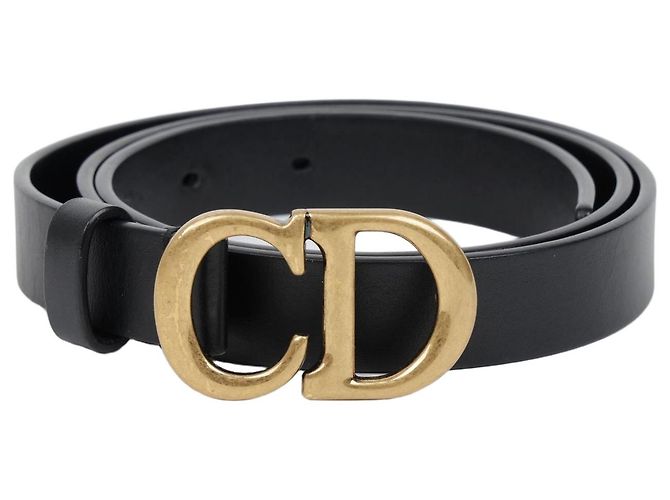 Dior Cinto de Pele de Bezerro Saddle Preto