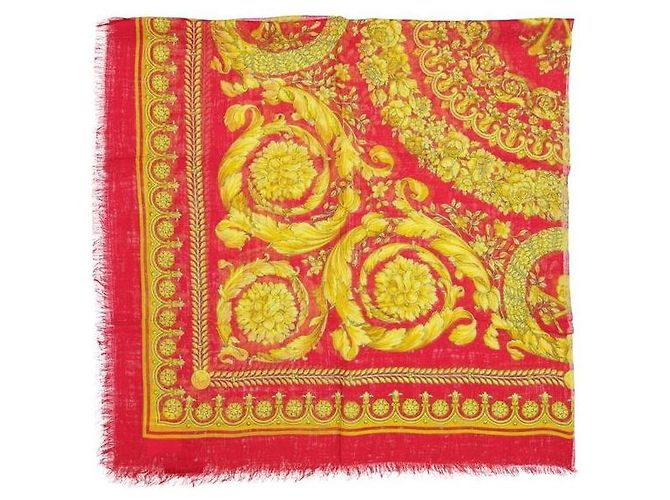 Sciarpa Versace rossa in modal e seta