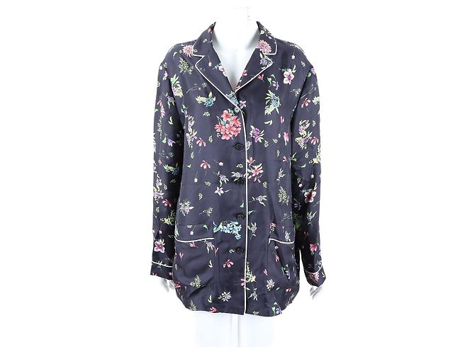 Christian Dior Seidenhemd Navy Multi