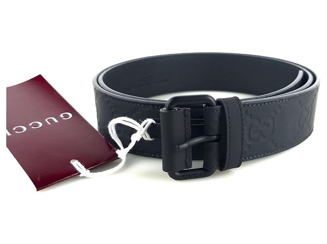 Gucci Cinto de couro com efeito de borracha