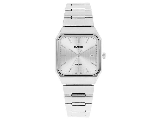 Casio Analog Square Watch Silvery Metal