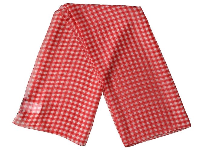 Dolce & Gabbana Lenço e echarpe de seda xadrez branco e vermelho