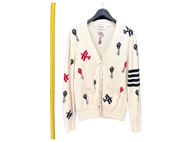 Thom Browne Sky Icon Diagonal Strap Cardigan
