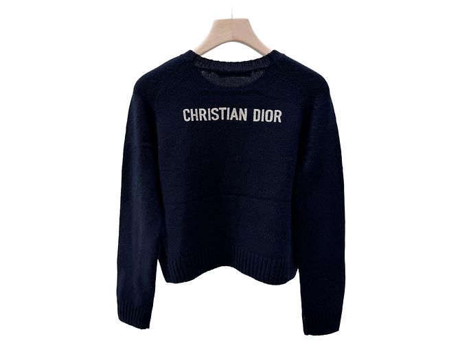 Dior Kaschmir-Strick mit Logo Dark Navy