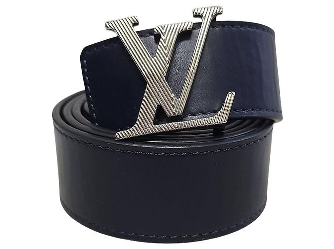 Louis Vuitton Navy Leather Reversible Belt