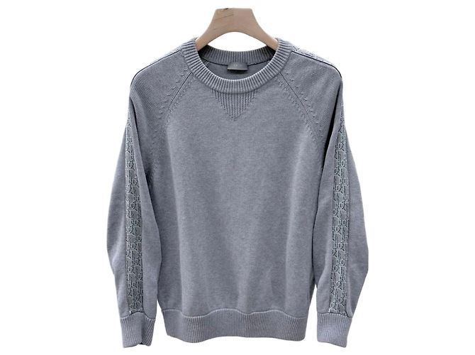 Dior Strickpullover mit Oblique-Einsatz Grau