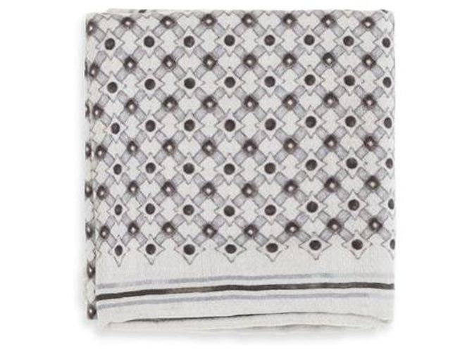 Brunello Cucinelli Silk Pochette Geometric Pattern Brown